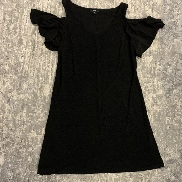 MSK Elegant Black Ruffle Sleeve Dress